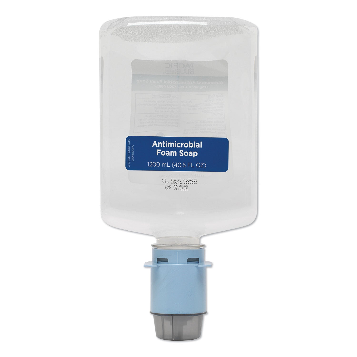 Georgia Pacific® Professional Pacific Blue Ultra Automated Foam Soap Refill, Antimicrobial, E2 Rated, Fragrance-Free, 1,200 mL, 3/Carton