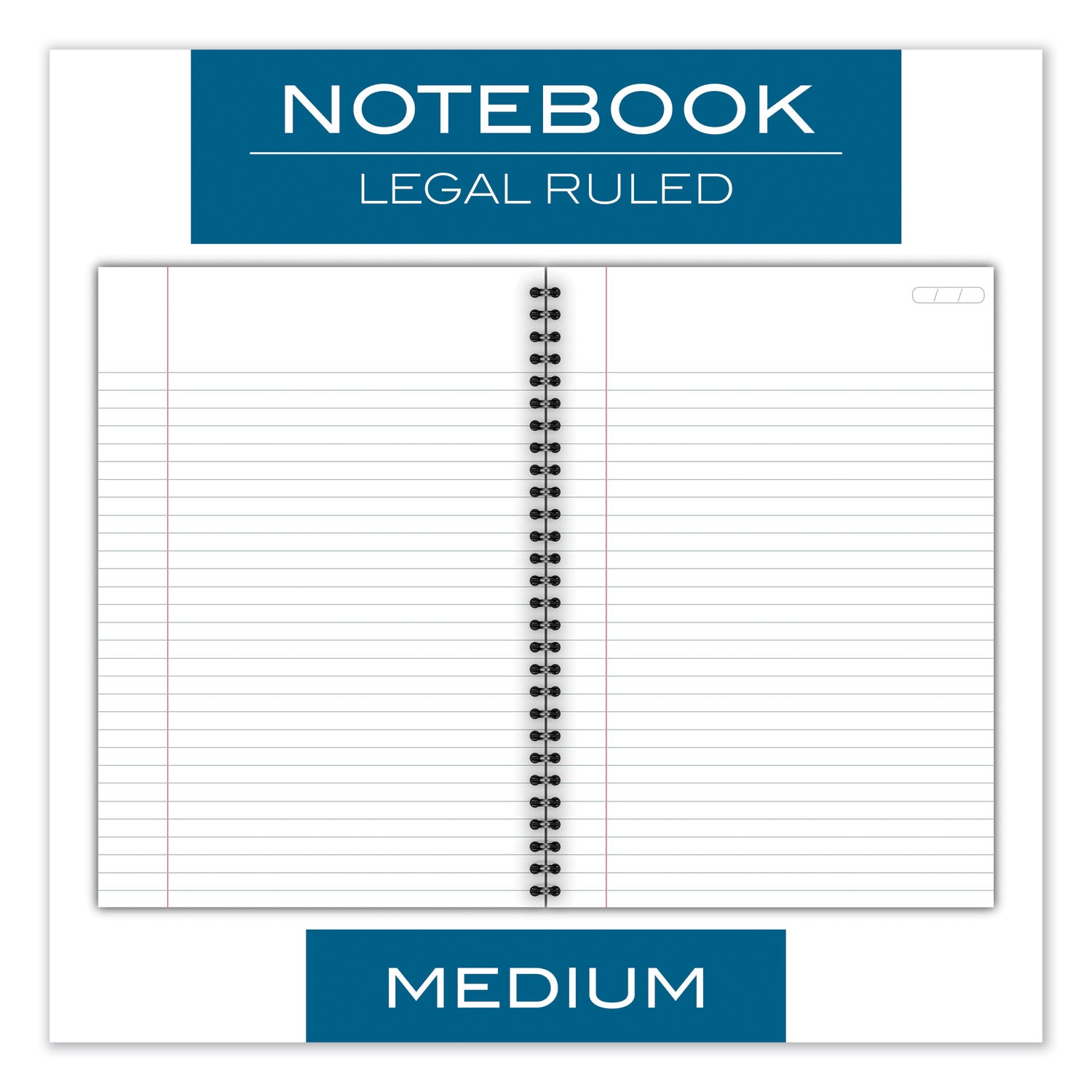 Cambridge® Wirebound Business Notebook, 1-Subject, Wide/Legal Rule, Black Linen Cover, (80) 9.5 x 6.63 Sheets