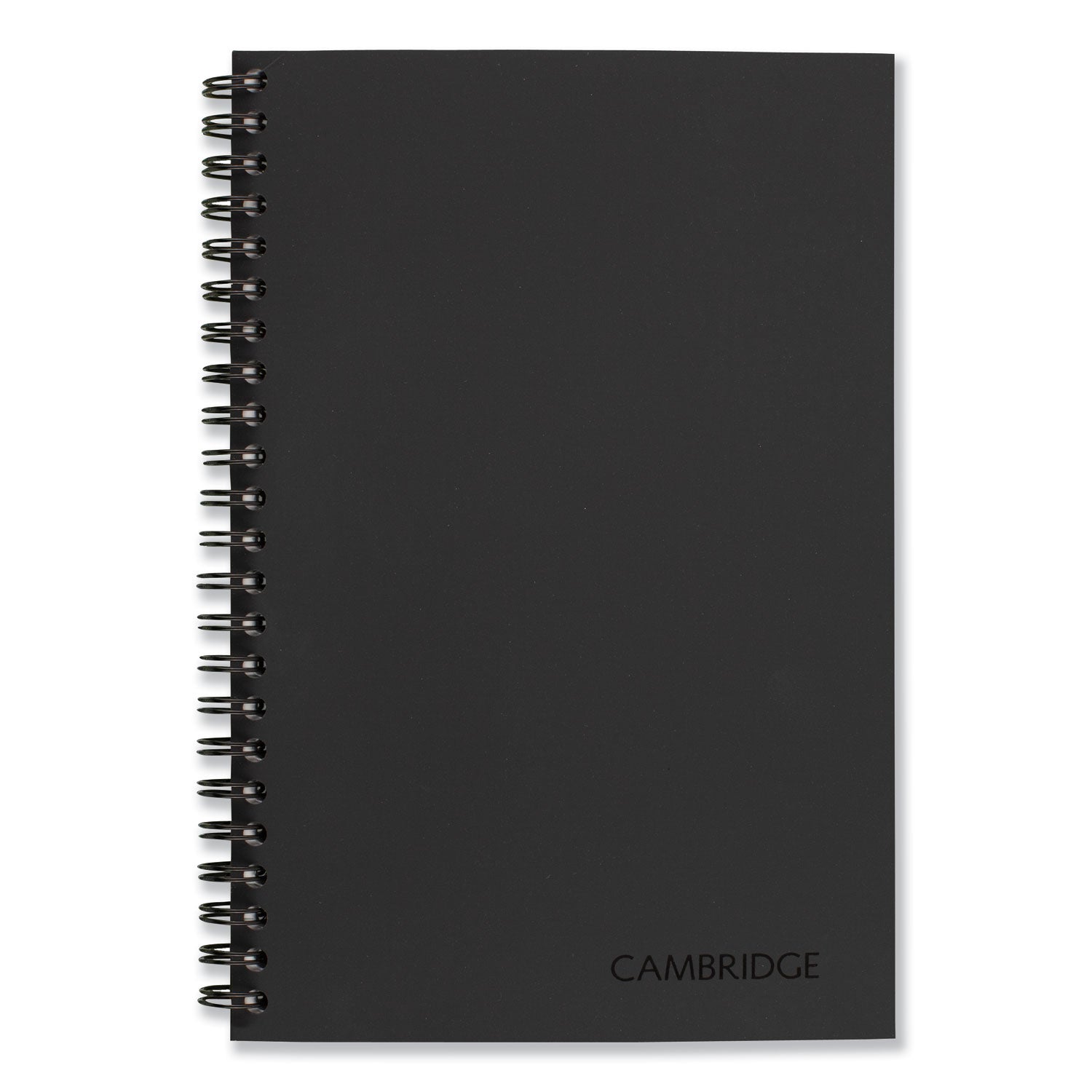 Cambridge® Wirebound Business Notebook, 1-Subject, Wide/Legal Rule, Black Linen Cover, (80) 8 x 5 Sheets