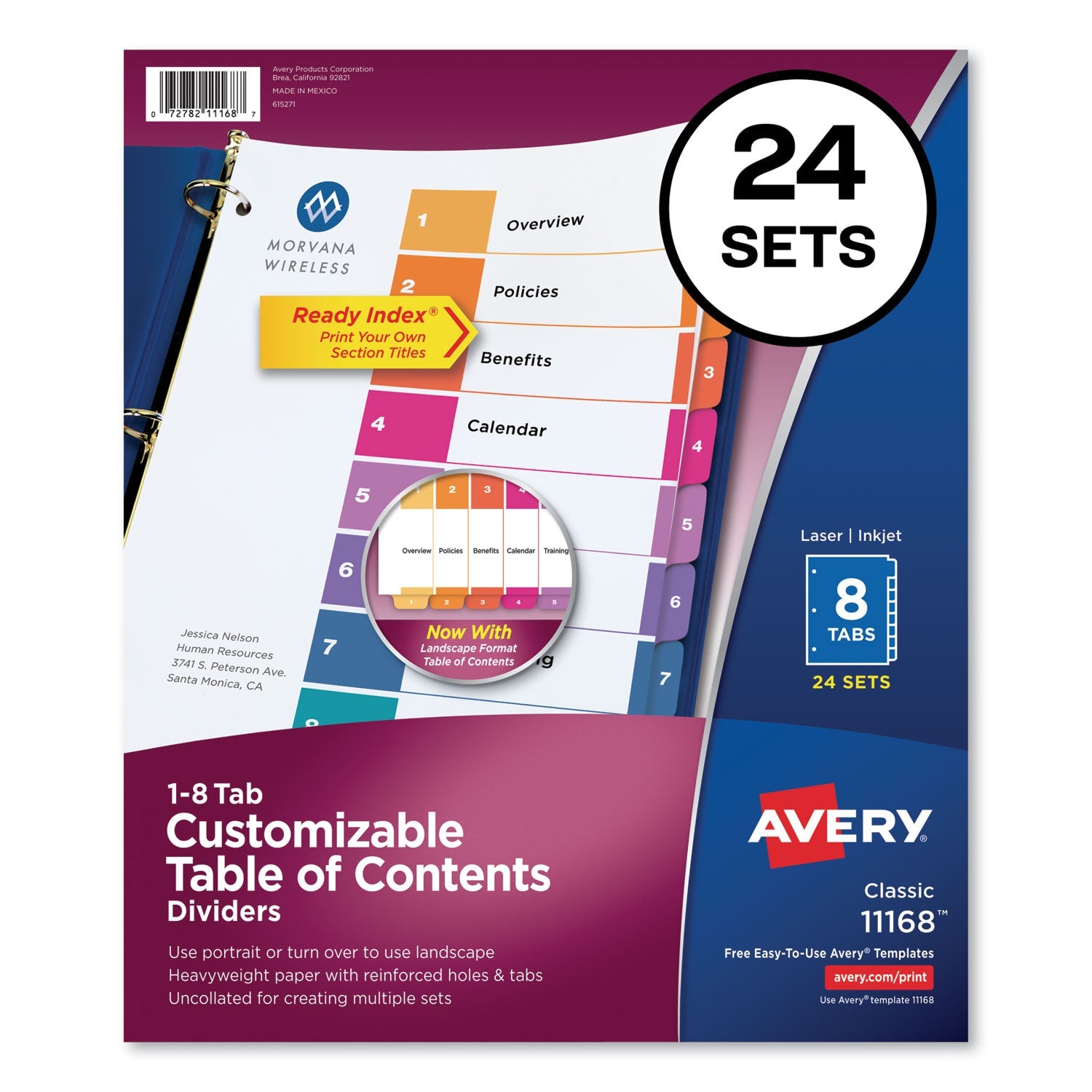 Customizable TOC Ready Index Dividers | 8-Tab