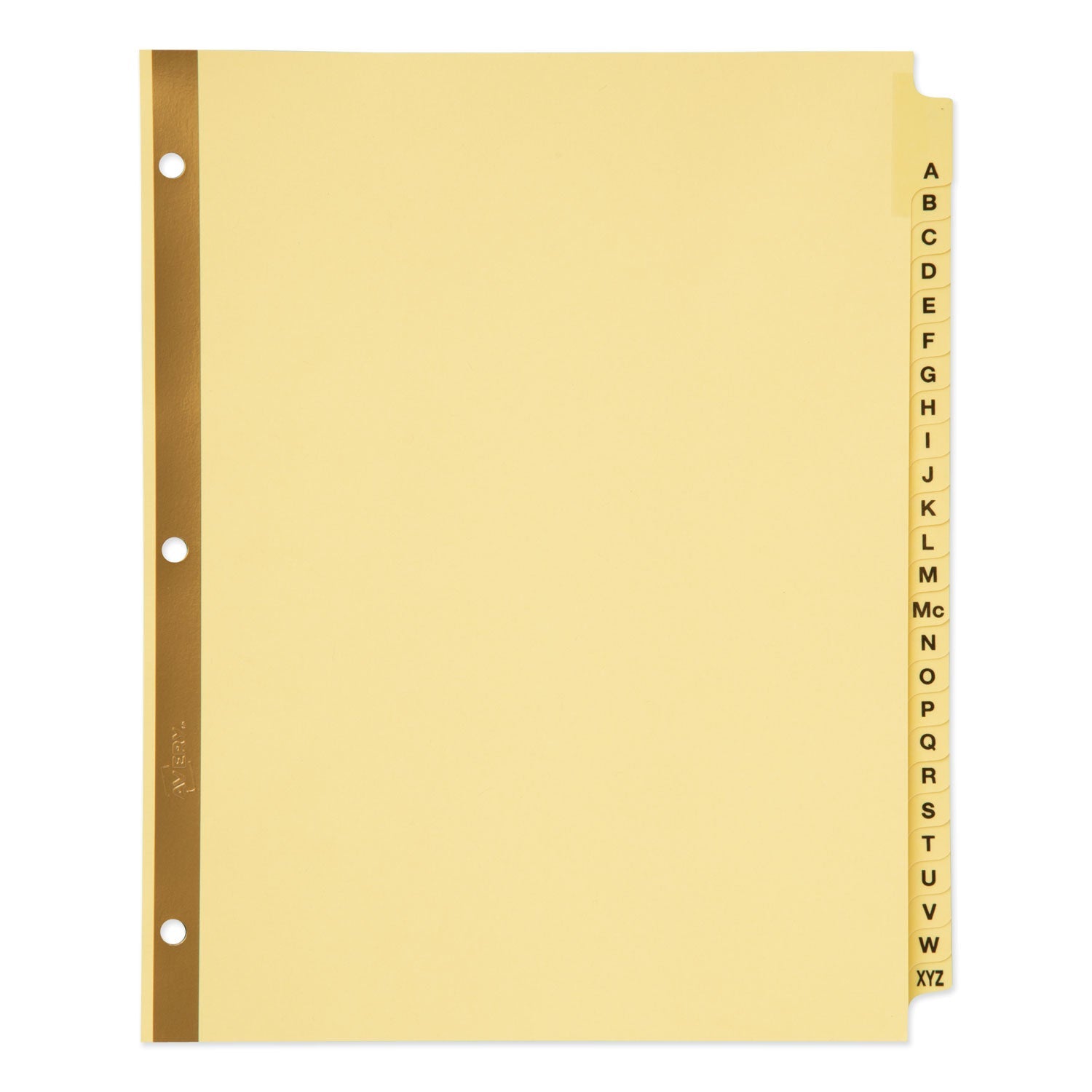 Preprinted Laminated Tab Dividers | A-Z | Buff