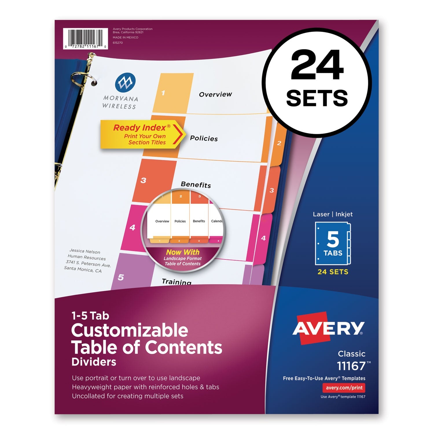 Customizable TOC Ready Index Dividers | 5-Tab