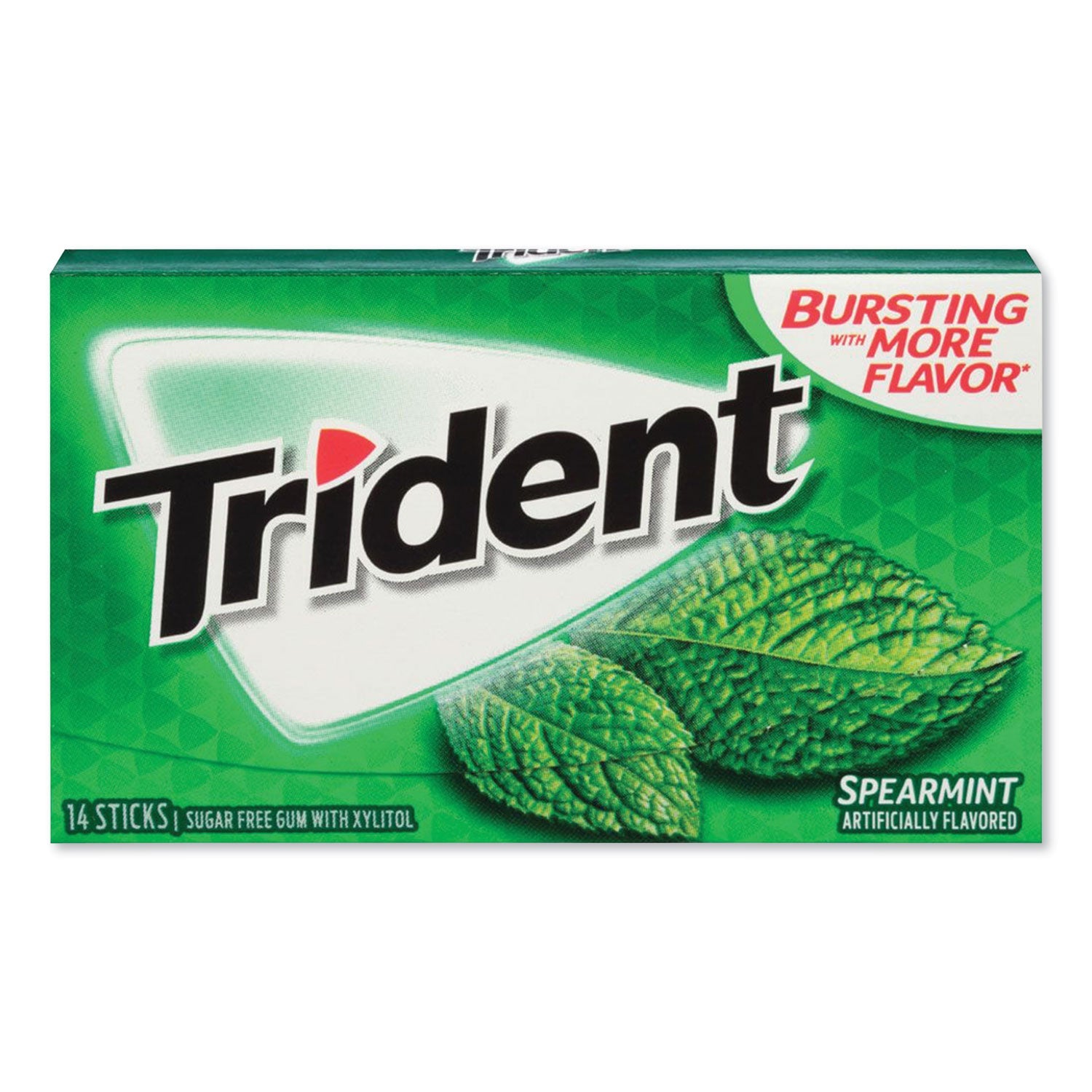 Trident® Sugar-Free Gum, Spearmint, 14 Sticks/pack, 12 Packs/box