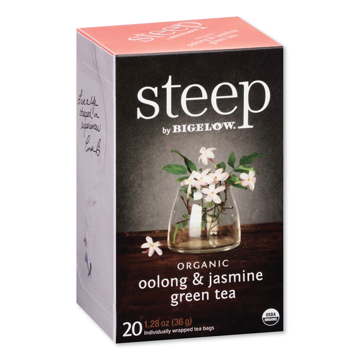 Bigelow® Steep Tea, Oolong And Jasmine Green, 0.06 Oz Tea Bag, 20/box