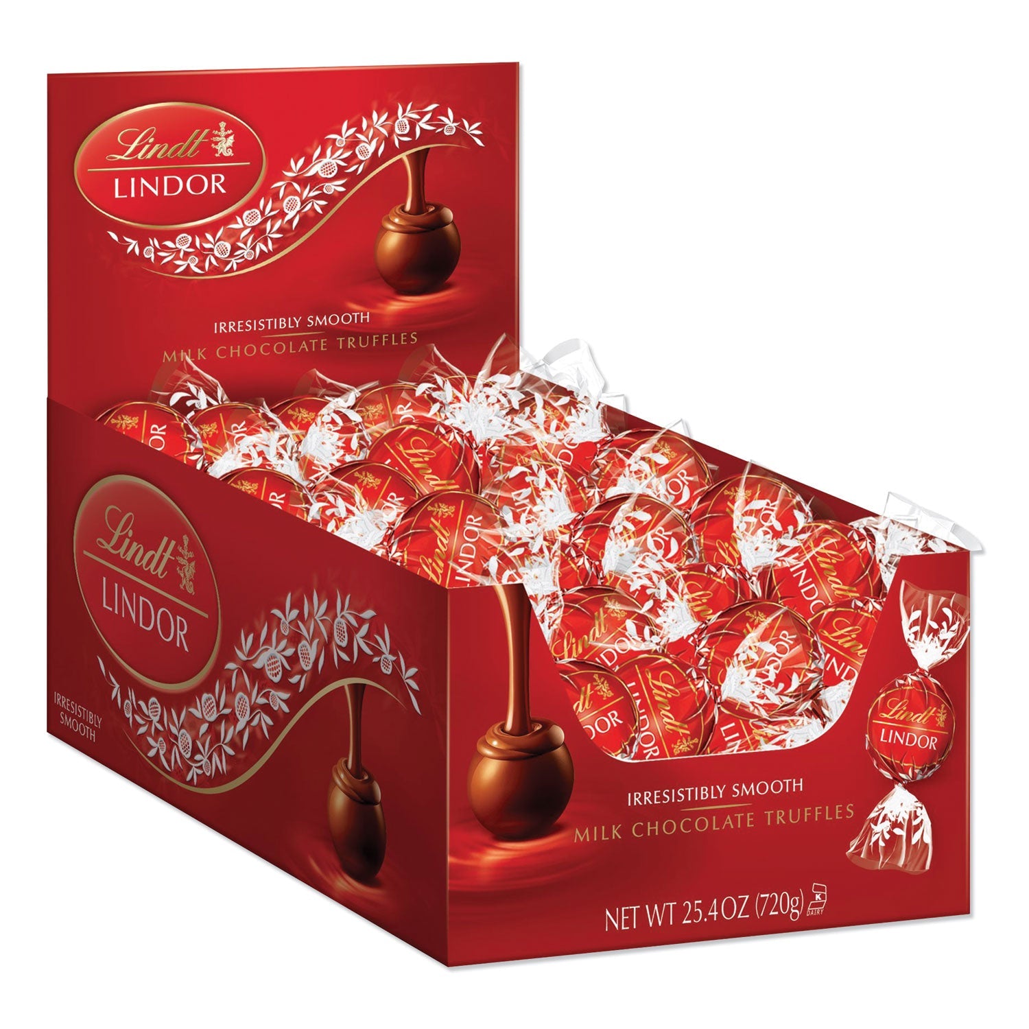Lindt Lindor Milk Chocolate Truffles, 25.4 Oz Box, 60/box