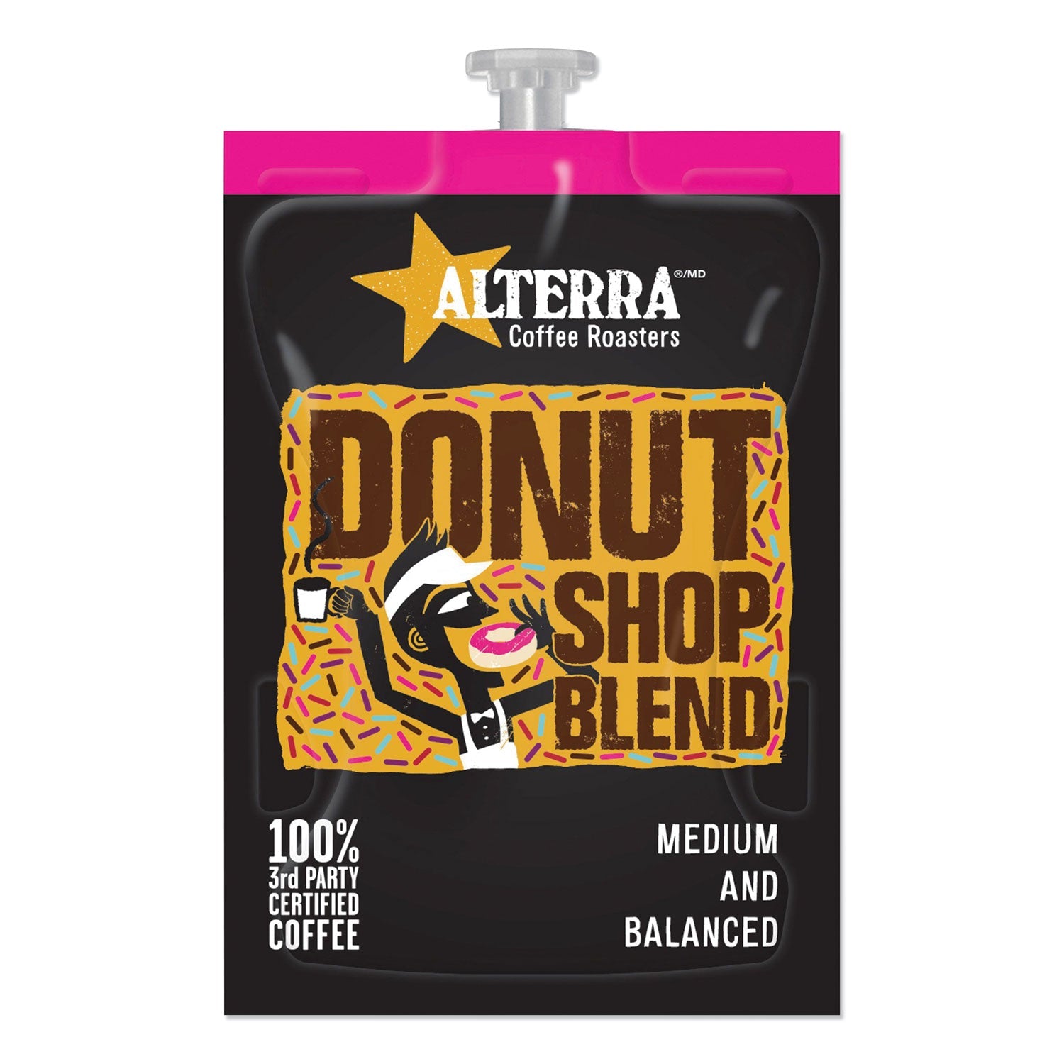 ALTERRA® Coffee Freshpack Pods, Donut Shop Blend, Medium Roast, 0.28 Oz, 100/carton