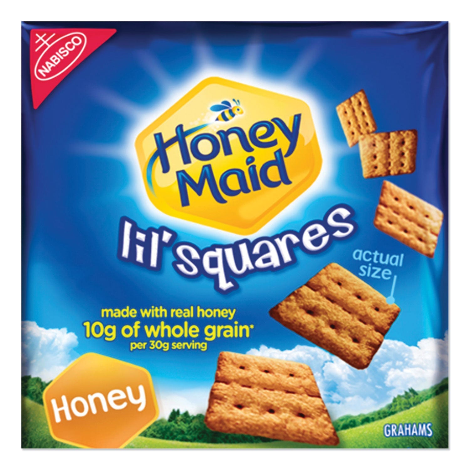 Nabisco® Honey Maid Lil' Squares Graham Crackers, Honey, 1.06 Oz Bag, 72/carton