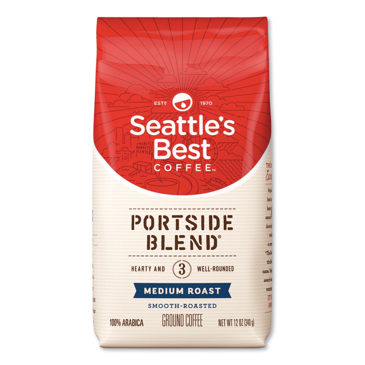 Seattle's Best™ Port Side Blend Ground Coffee, Medium Roast, 12 Oz Bag