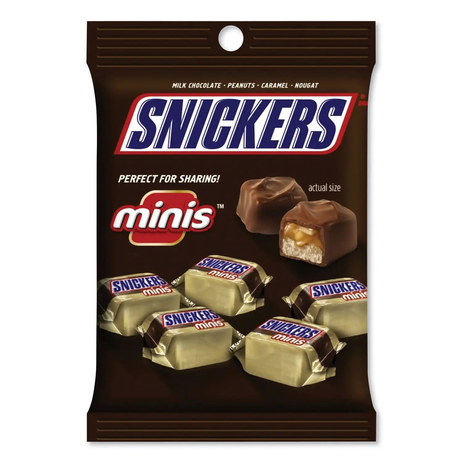 Snickers® Minis Size Chocolate Bars, Milk Chocolate, 4.4 Oz Pack, 12 Packs/carton