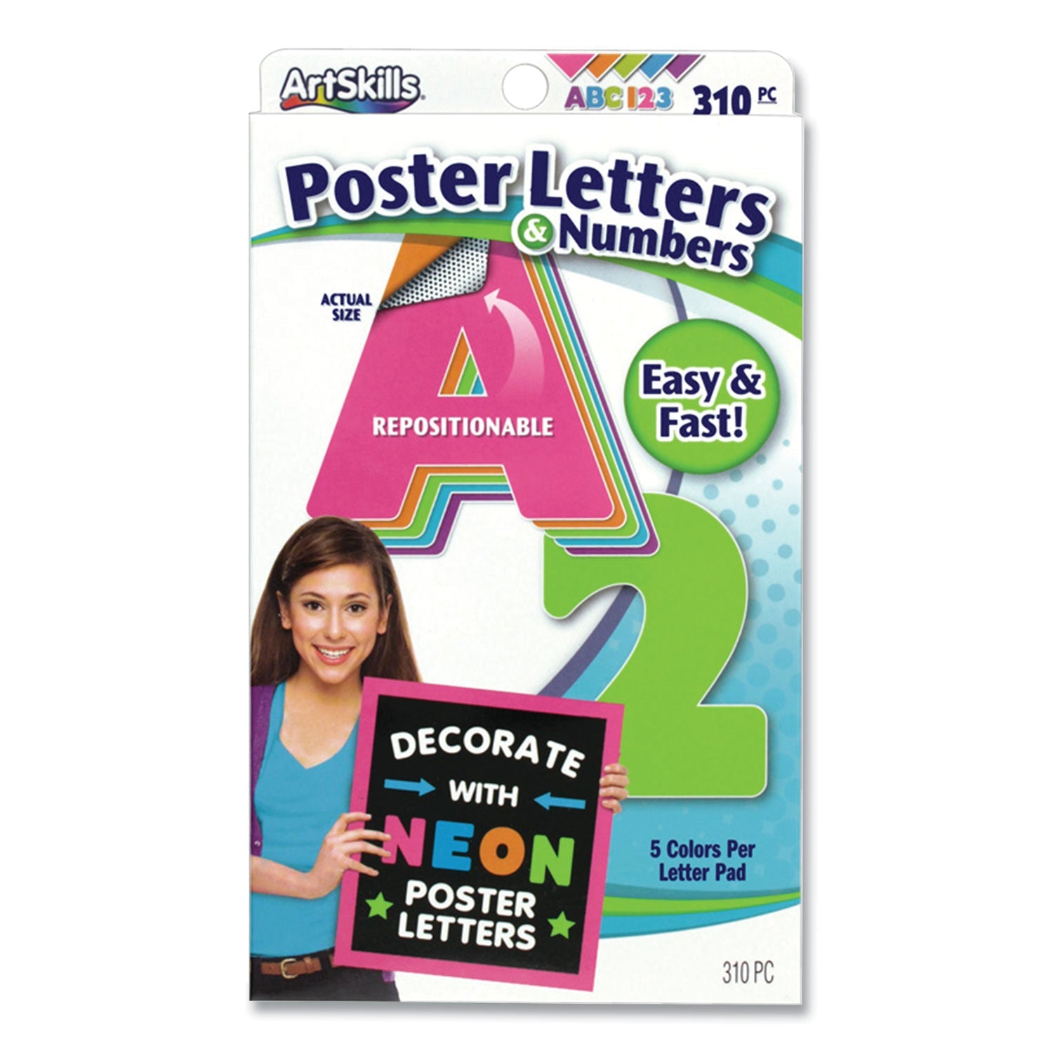 Neon Poster Letters & Numbers | 310-Pack