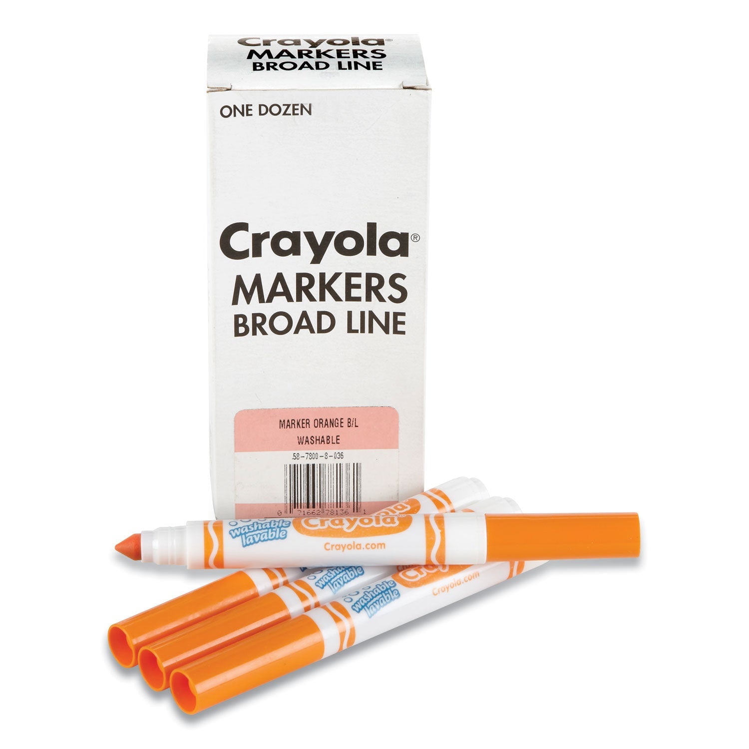 Broad Line Washable Markers | Orange, 12/Box