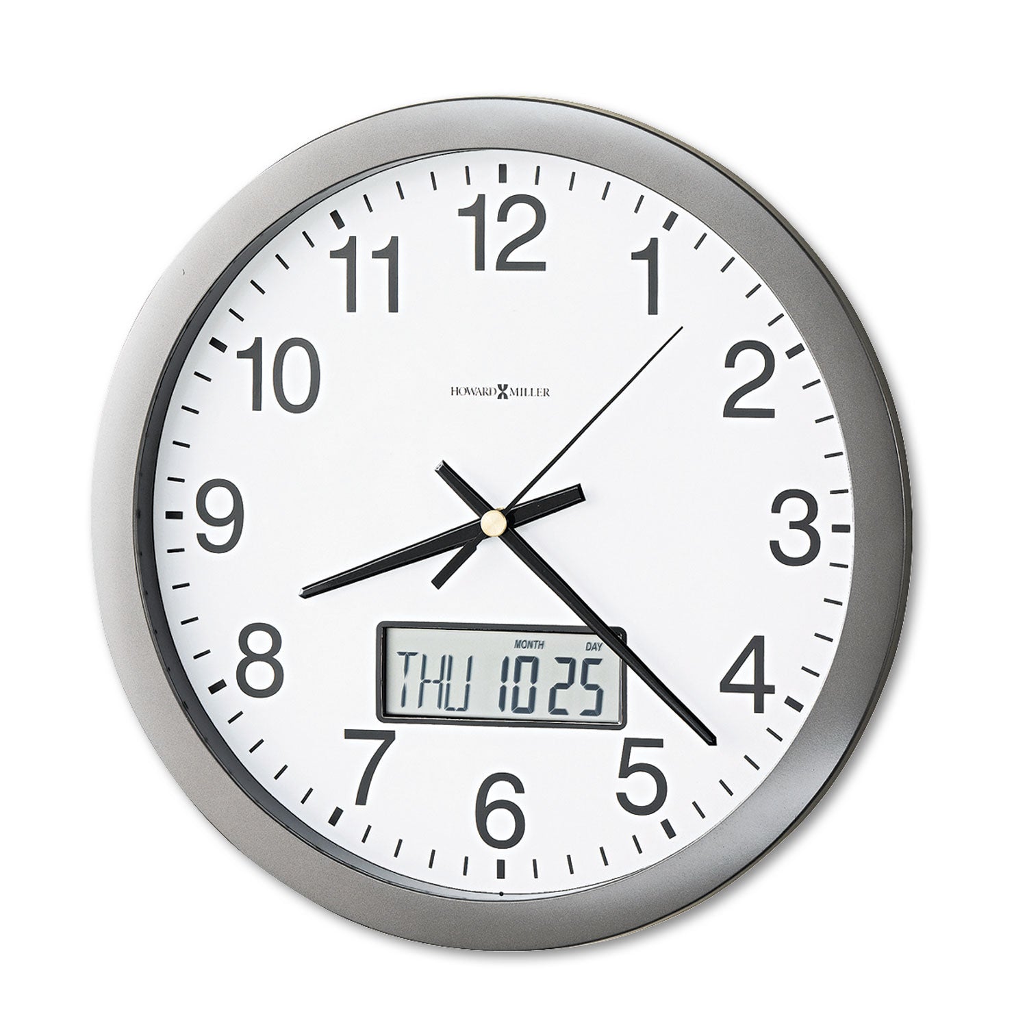 Howard Miller Chronicle Wall Clock with LCD Inset