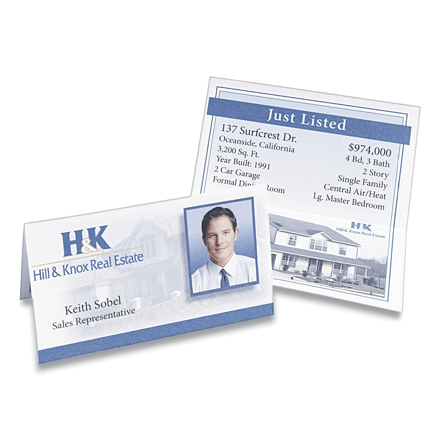 Avery® Small Tent Card, White, 3.5 x 2, 4 Cards/Sheet, 40 Sheets/Pack