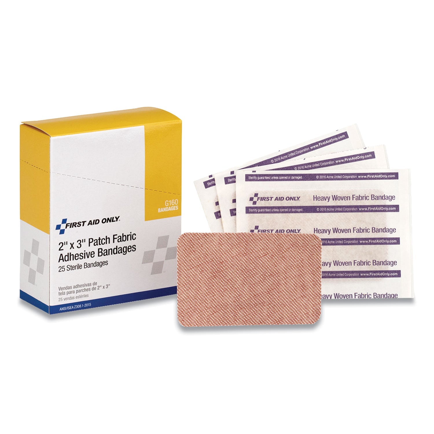 Heavy Woven Adhesive Bandages | 2x3 Patch 25-Box