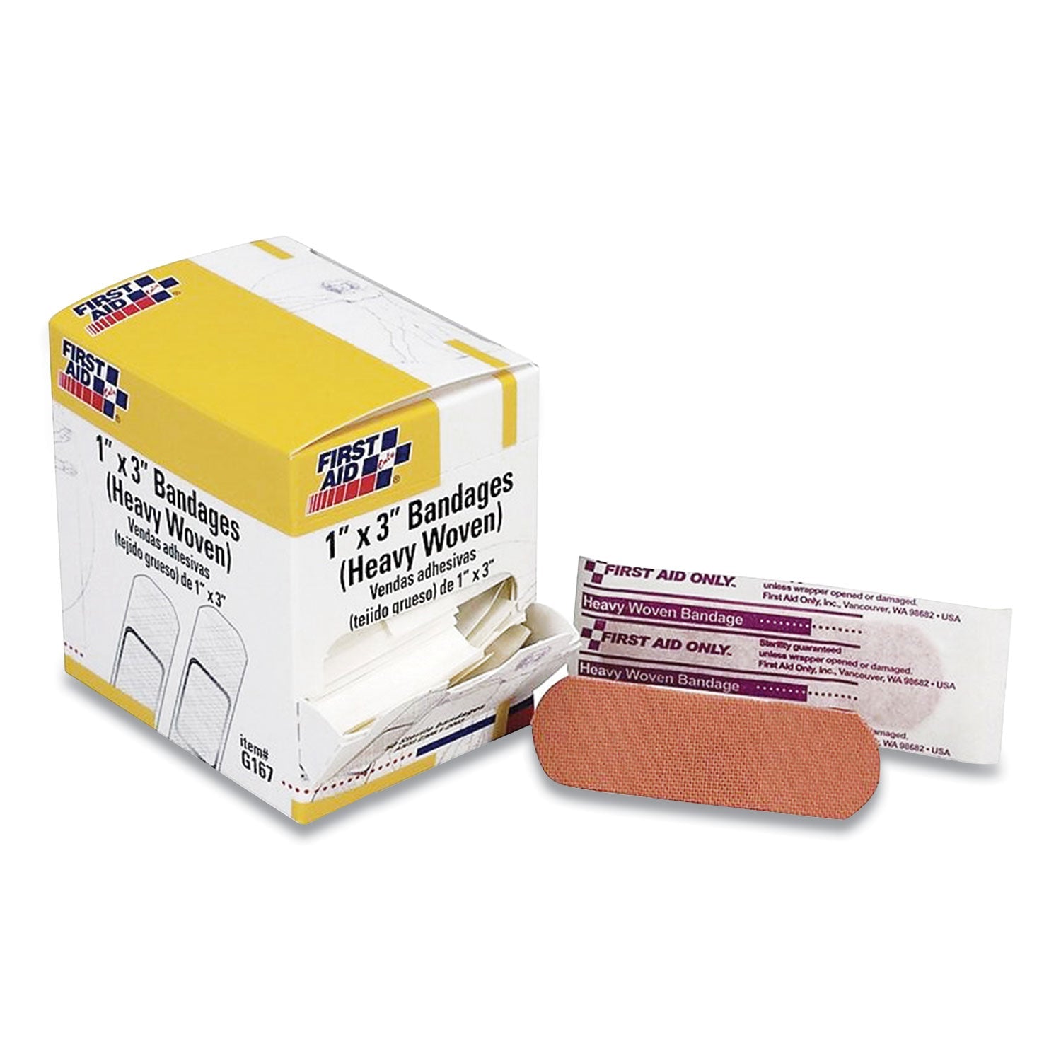 Heavy Woven Adhesive Bandages | 1x3 Strip 50-Box