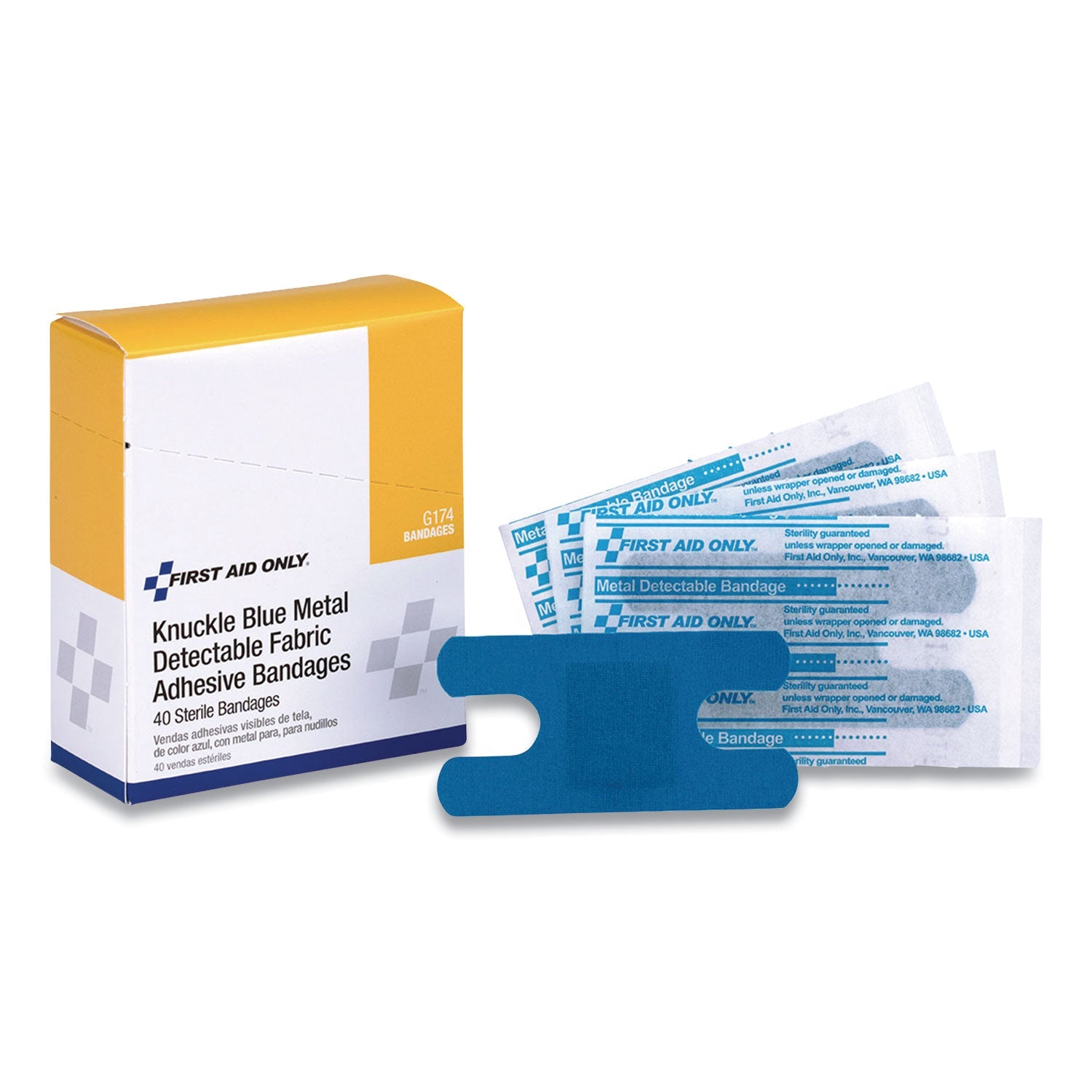 Blue Metal Detectable Bandages | Knuckle 40-Box