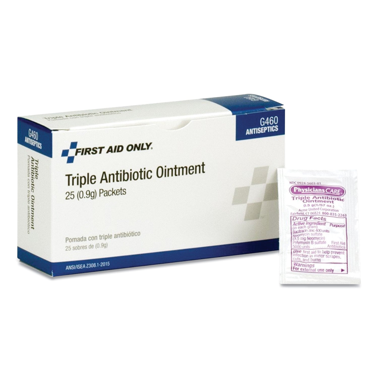 First Aid Only™ Triple Antibiotic Ointment, 0.03 Oz Packet, 25/box