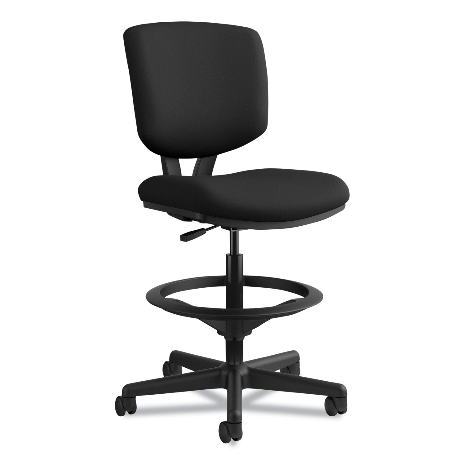 HON® Volt Series Adjustable Task Stool, Supports Up To 275 Lb, 22.88" To 32.38" Seat Height, Black