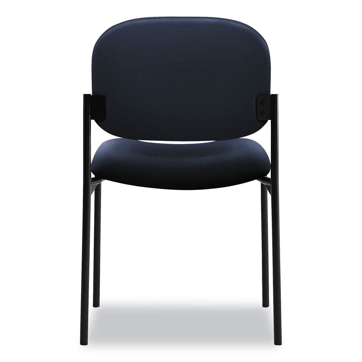 HON® VL606 Stacking Guest Chair without Arms, Fabric Upholstery, 21.25" x 21" x 32.75", Navy Seat, Navy Back, Black Base
