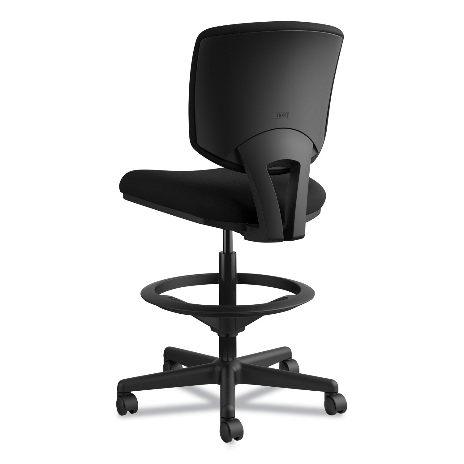 HON® Volt Series Adjustable Task Stool, Supports Up To 275 Lb, 22.88" To 32.38" Seat Height, Black