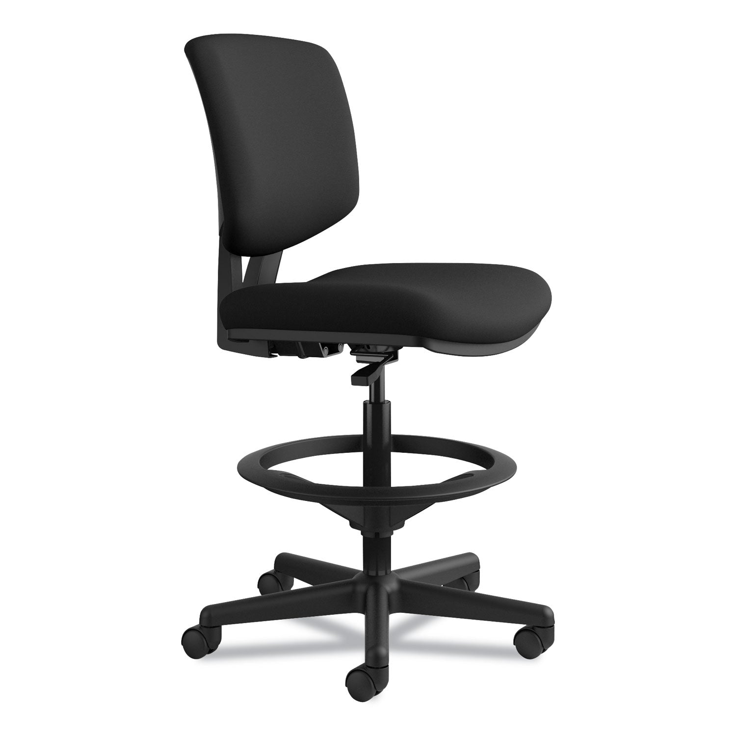 HON® Volt Series Adjustable Task Stool, Supports Up To 275 Lb, 22.88" To 32.38" Seat Height, Black
