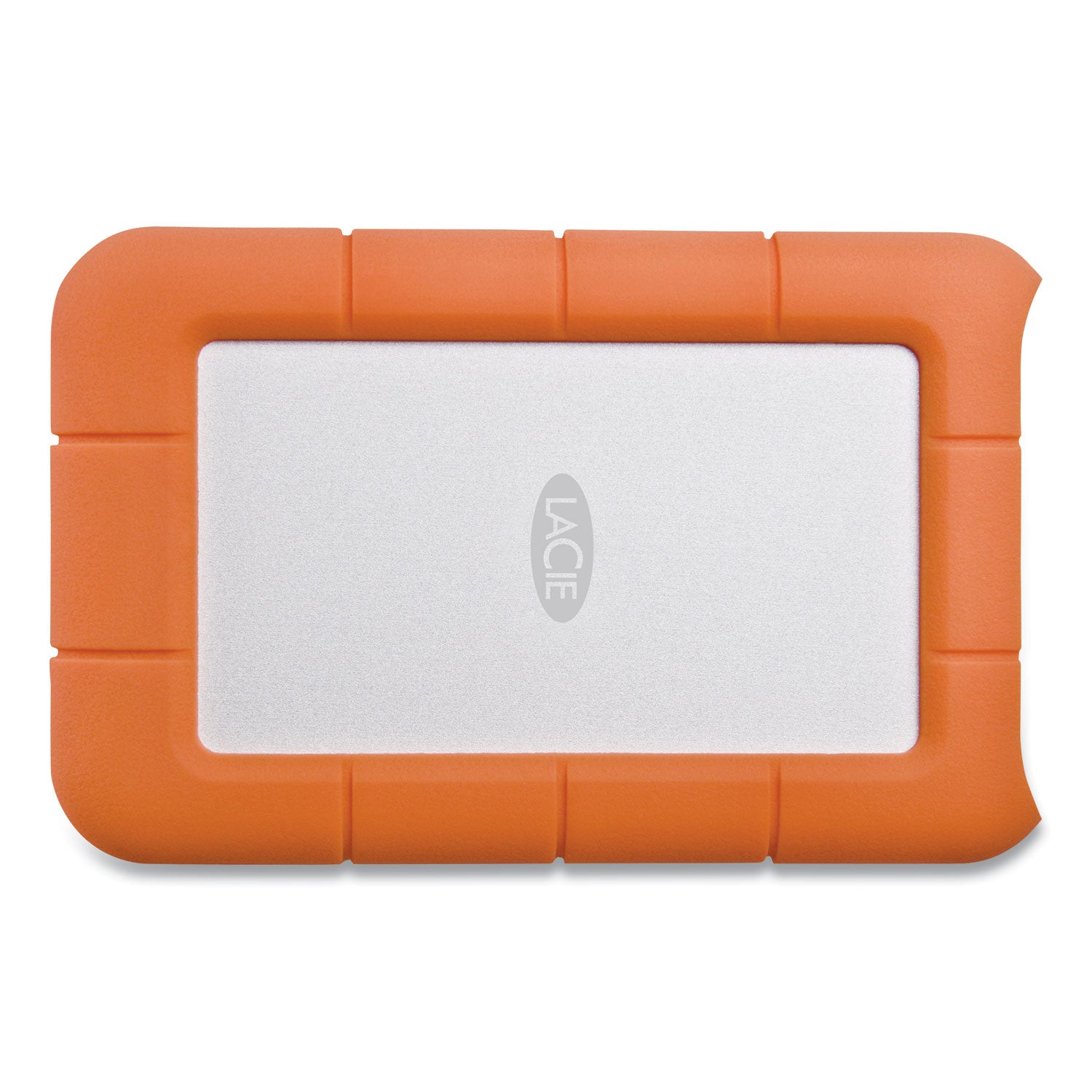LaCie Rugged Portable External Hard Drive, 2 Tb, Usb-C, Orange/silver