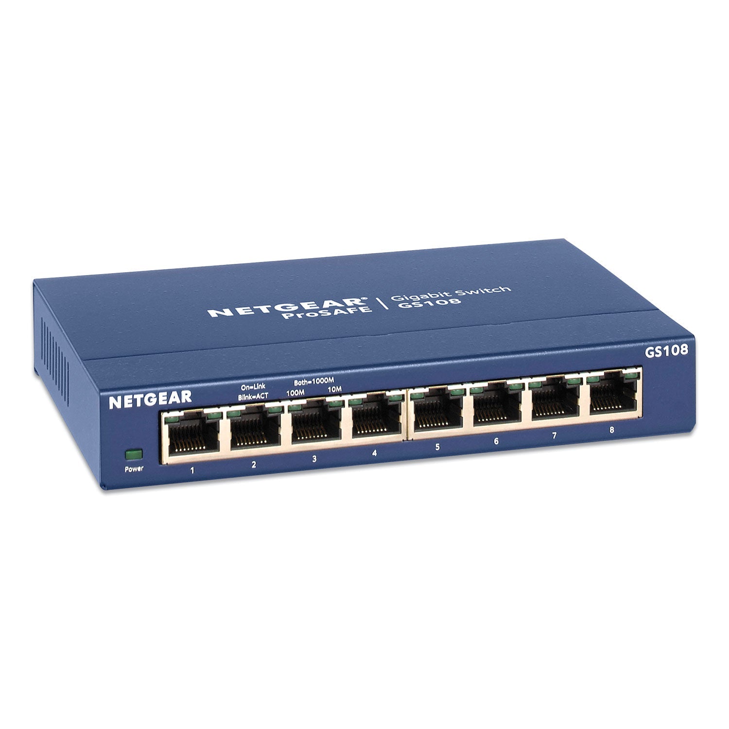 NETGEAR® Unmanaged Gigabit Ethernet Switch, 16 Gbps Bandwidth, 192 Kb Buffer, 8 Ports