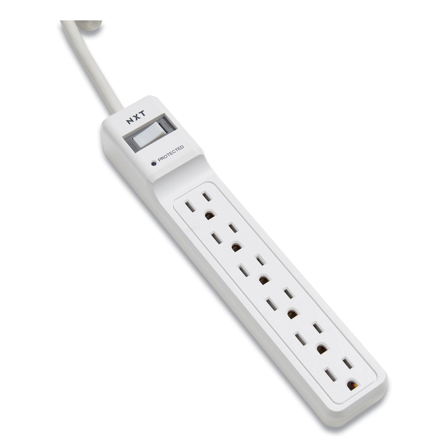 NXT Technologies™ Surge Protector, 6 Ac Outlets, 2.5 Ft Cord, 500 J, White, 2/pack