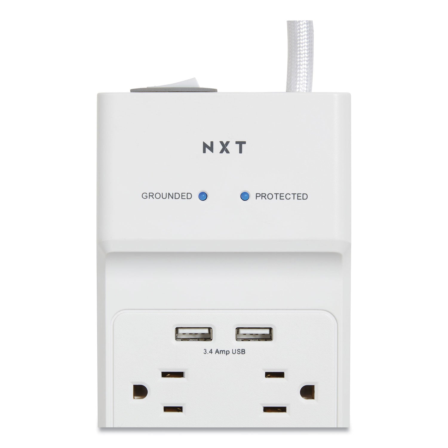NXT Technologies™ Surge Protector, 8 AC Outlets/2 USB Ports, 6 ft Cord, 2,100 J, White