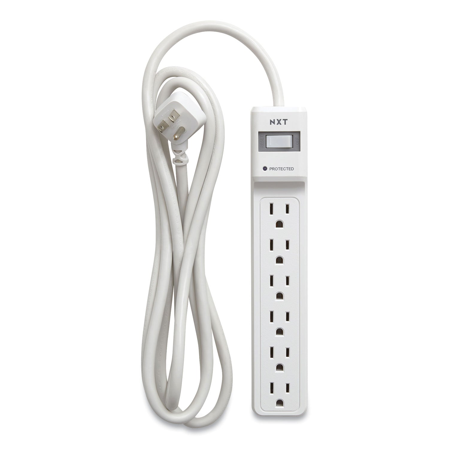 NXT Technologies™ Surge Protector, 6 Ac Outlets, 8 Ft Cord, 900 J, White
