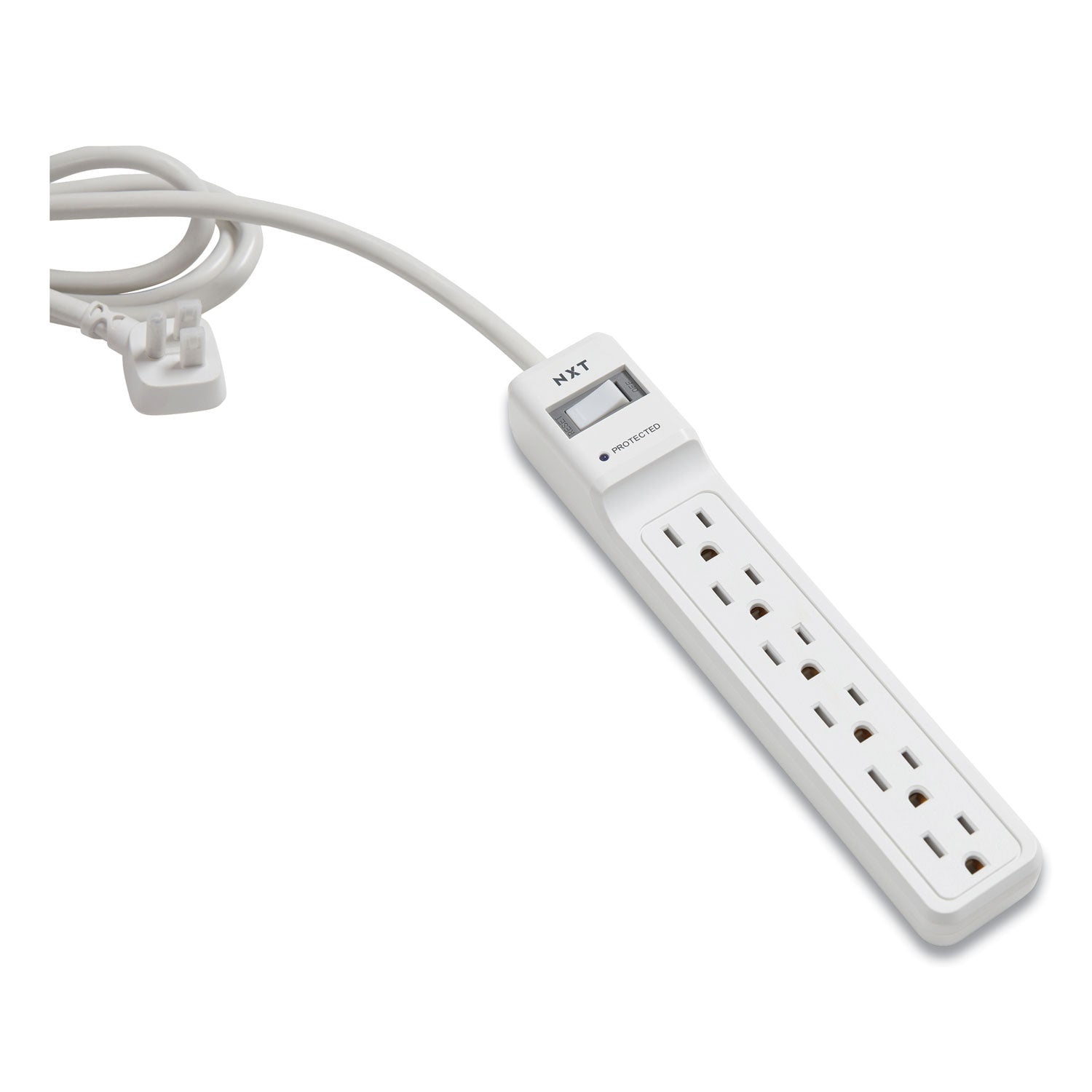 NXT Technologies™ Surge Protector, 6 Ac Outlets, 8 Ft Cord, 900 J, White