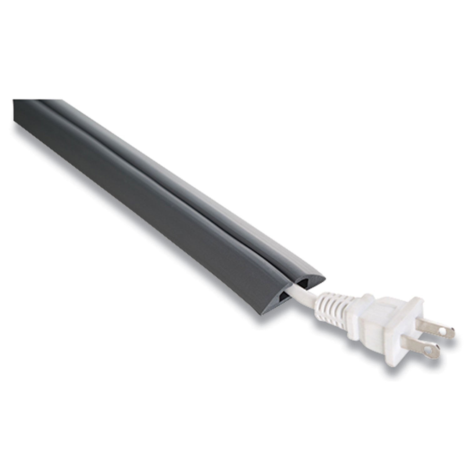 UT Wire® Compact Cord Protector And Concealer, 1.6" X 5 Ft, Gray