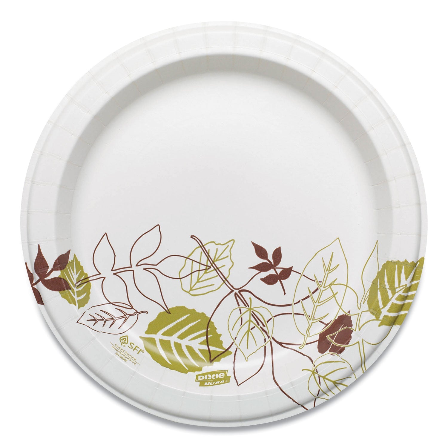 Dixie® Pathways Soak Proof Shield Heavyweight Paper Plates, Wisesize, 8.5" Dia, Green/burgundy, 500/carton