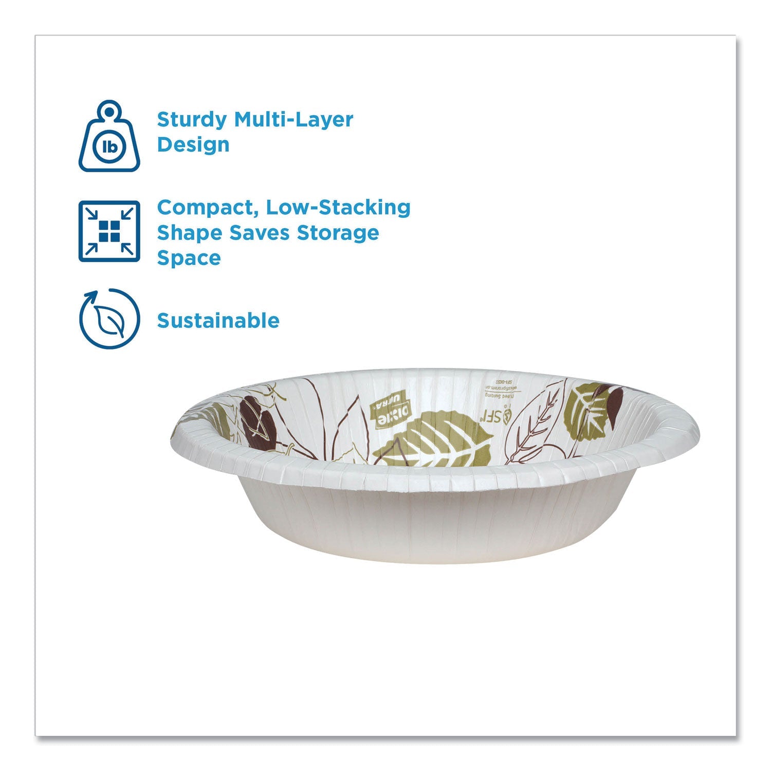 Dixie® Pathways Heavyweight Paper Bowls, 20 Oz, Green/burgundy, 500/carton