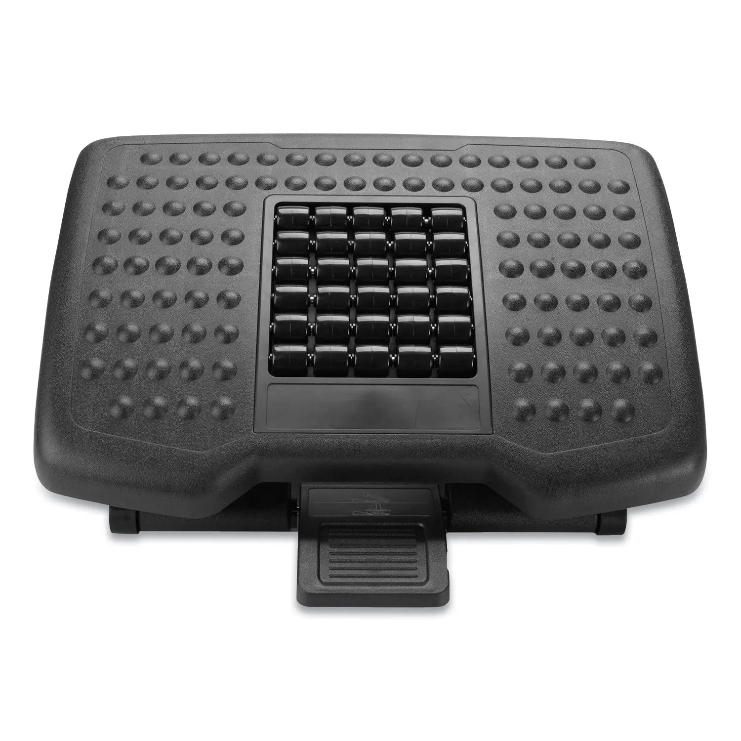 Mind Reader Adjustable Height Footrest with Rollers for Massage, 18w x 14d x 4.25h, Black