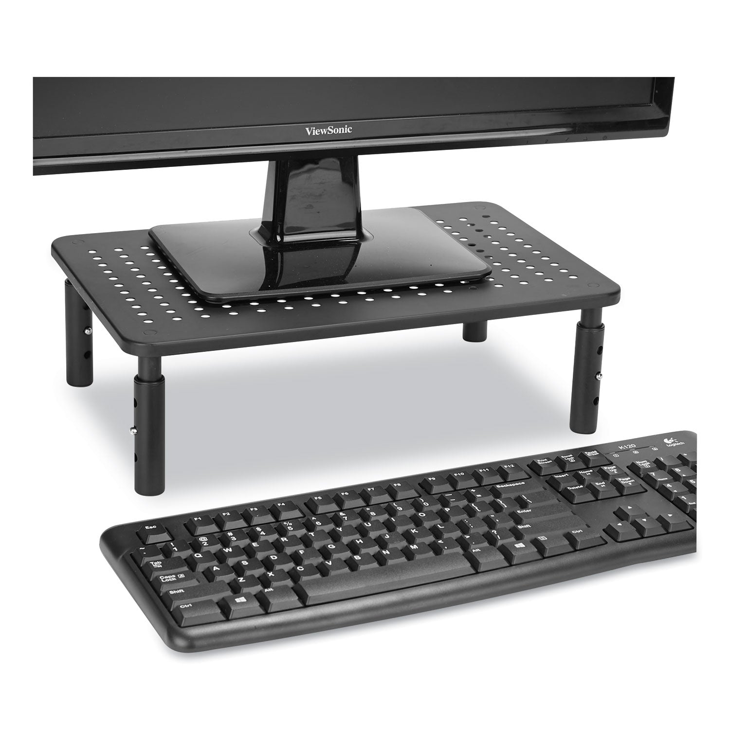 Adjustable Rectangular Monitor Stand | 44 lb Black
