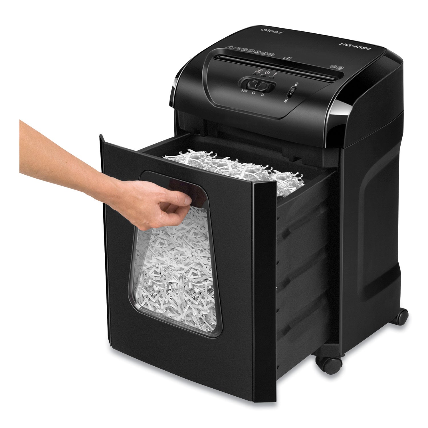 Universal® 48114 Medium-Duty Cross-Cut Shredder, 14 Manual Sheet Capacity
