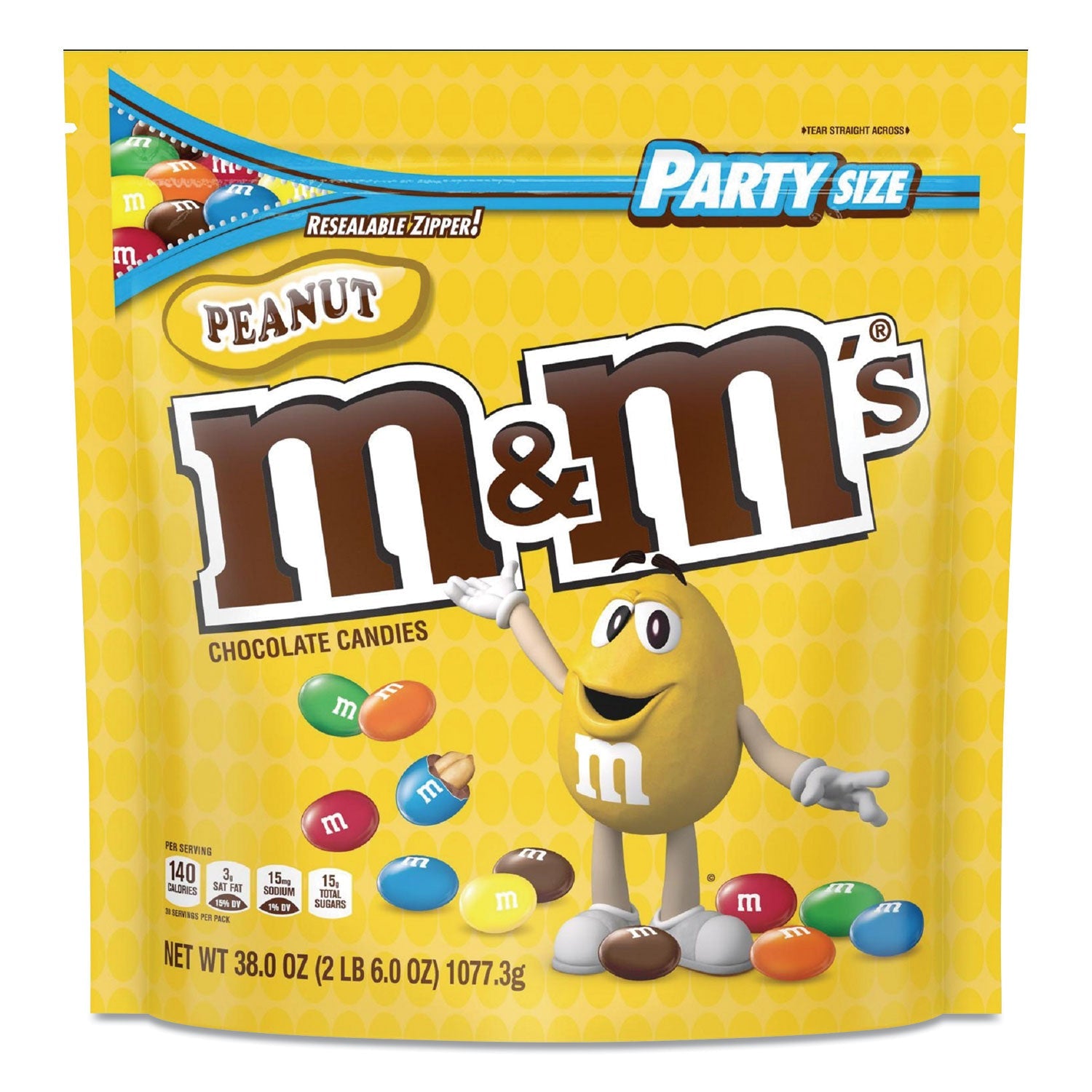 M & M's® Milk Chocolate Candies, Milk Chocolate And Peanuts, 38 Oz Bag