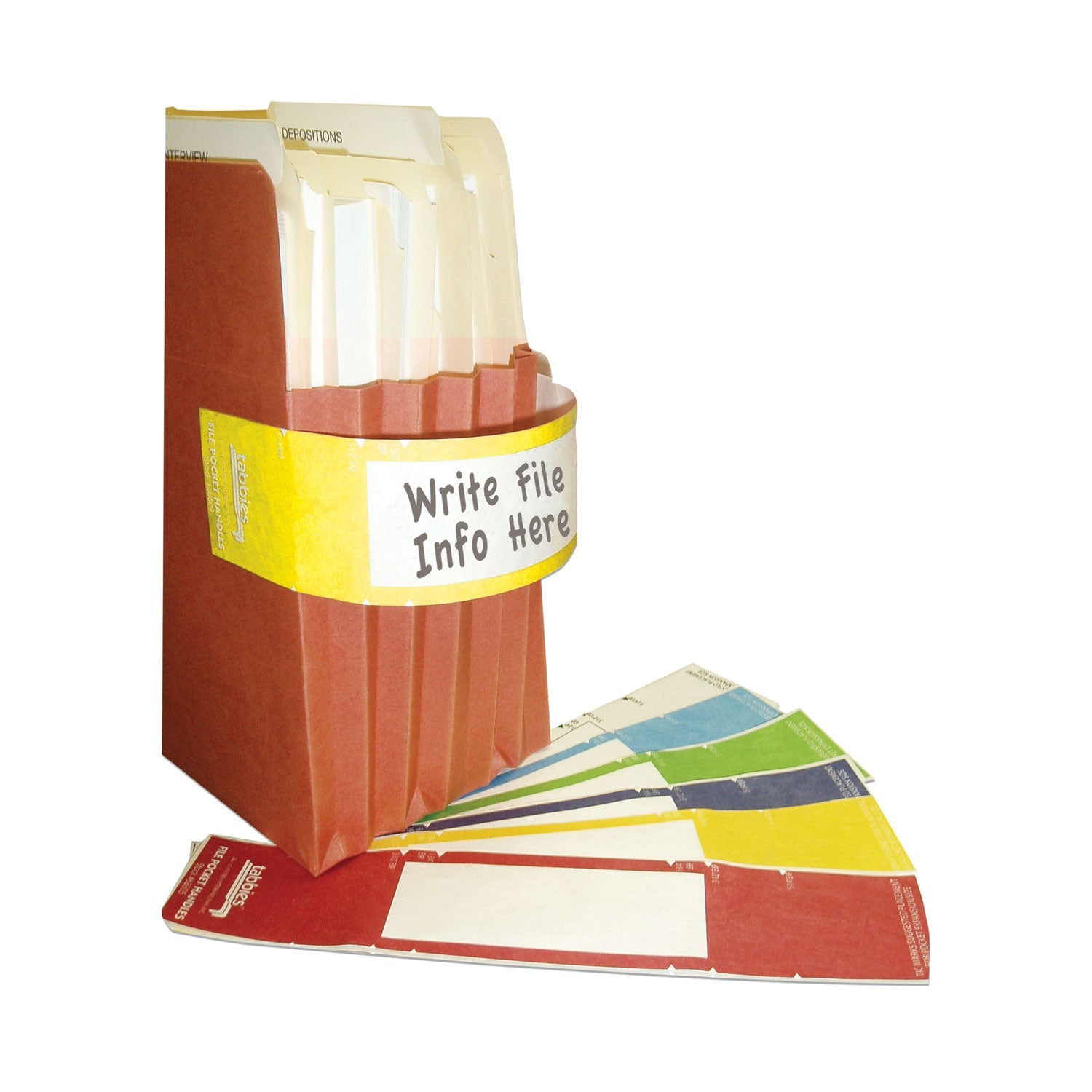 File Pocket Handles | Yellow, 48/Pack, Tabbies®
