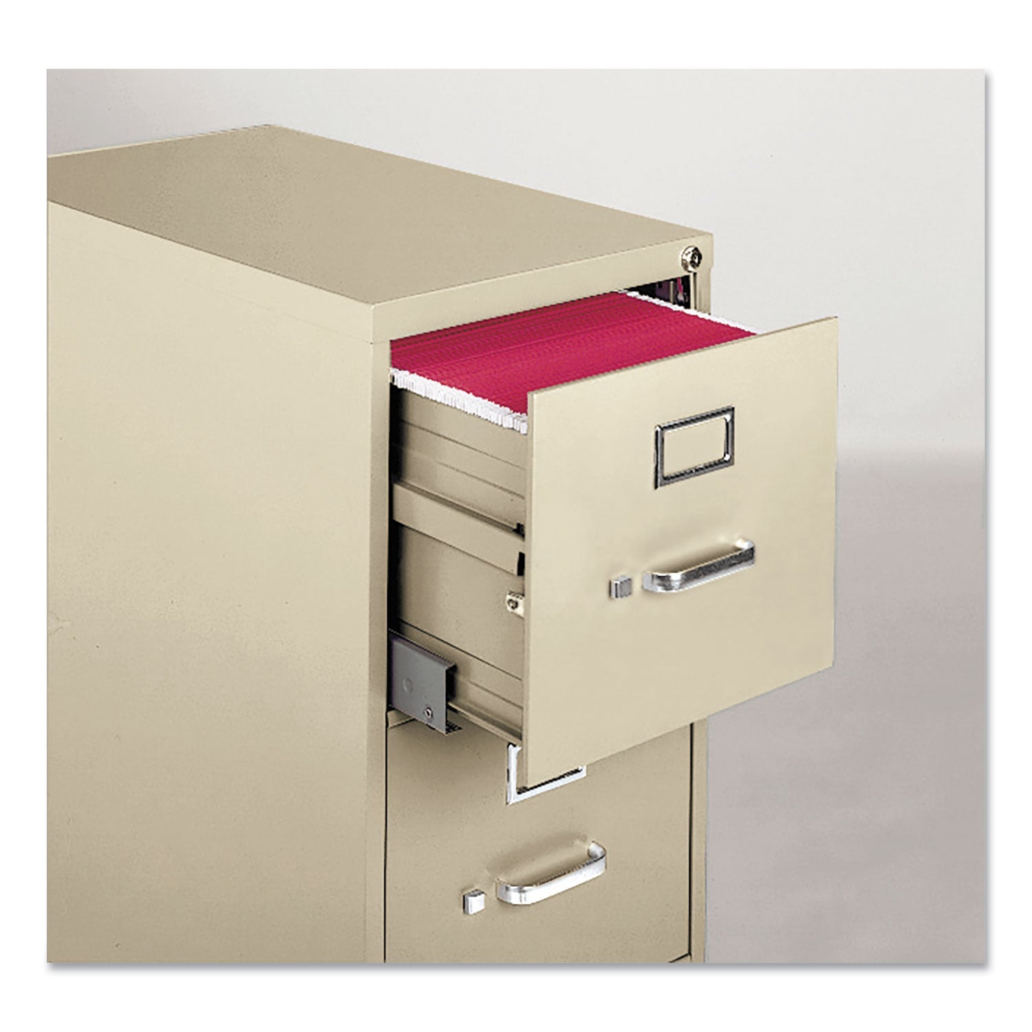 Alera® Economy Vertical File, 4 Letter-Size File Drawers, Putty, 15" X 25" X 52"