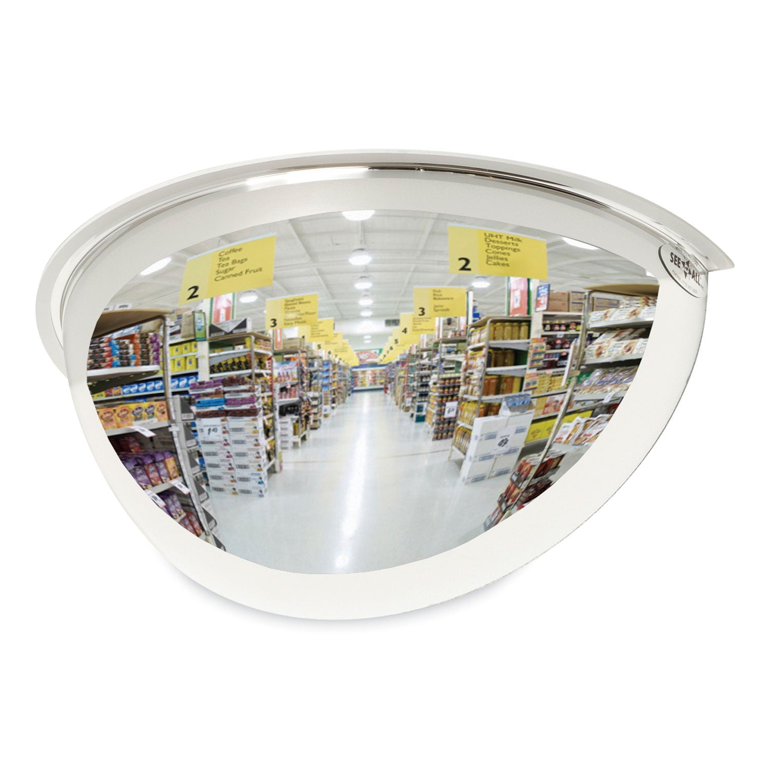 See All® Half-Dome Convex Security Mirror, Half-Dome, 18" Diameter