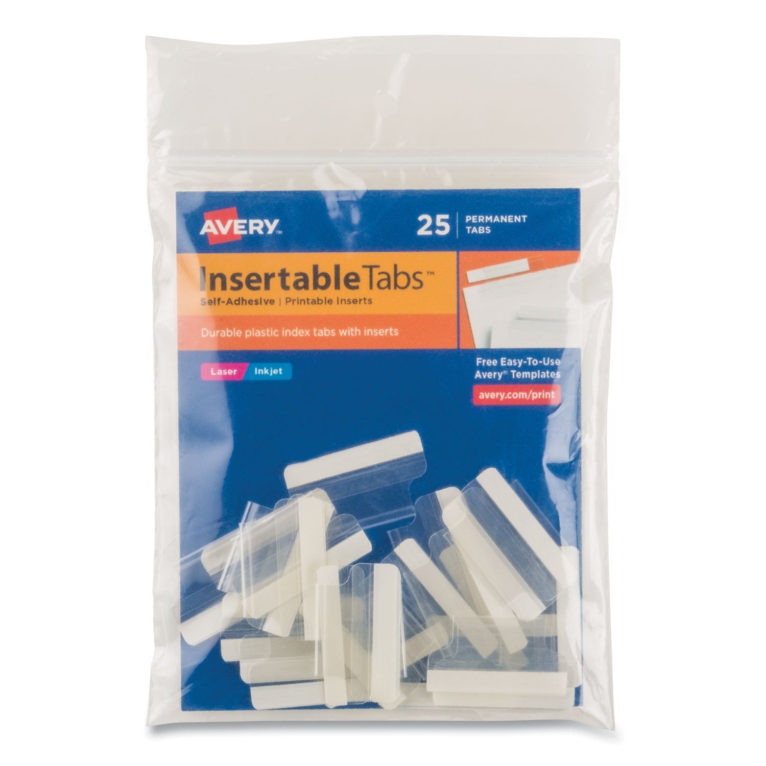 Insertable Index Tabs | 1" Clear | 25/Pack