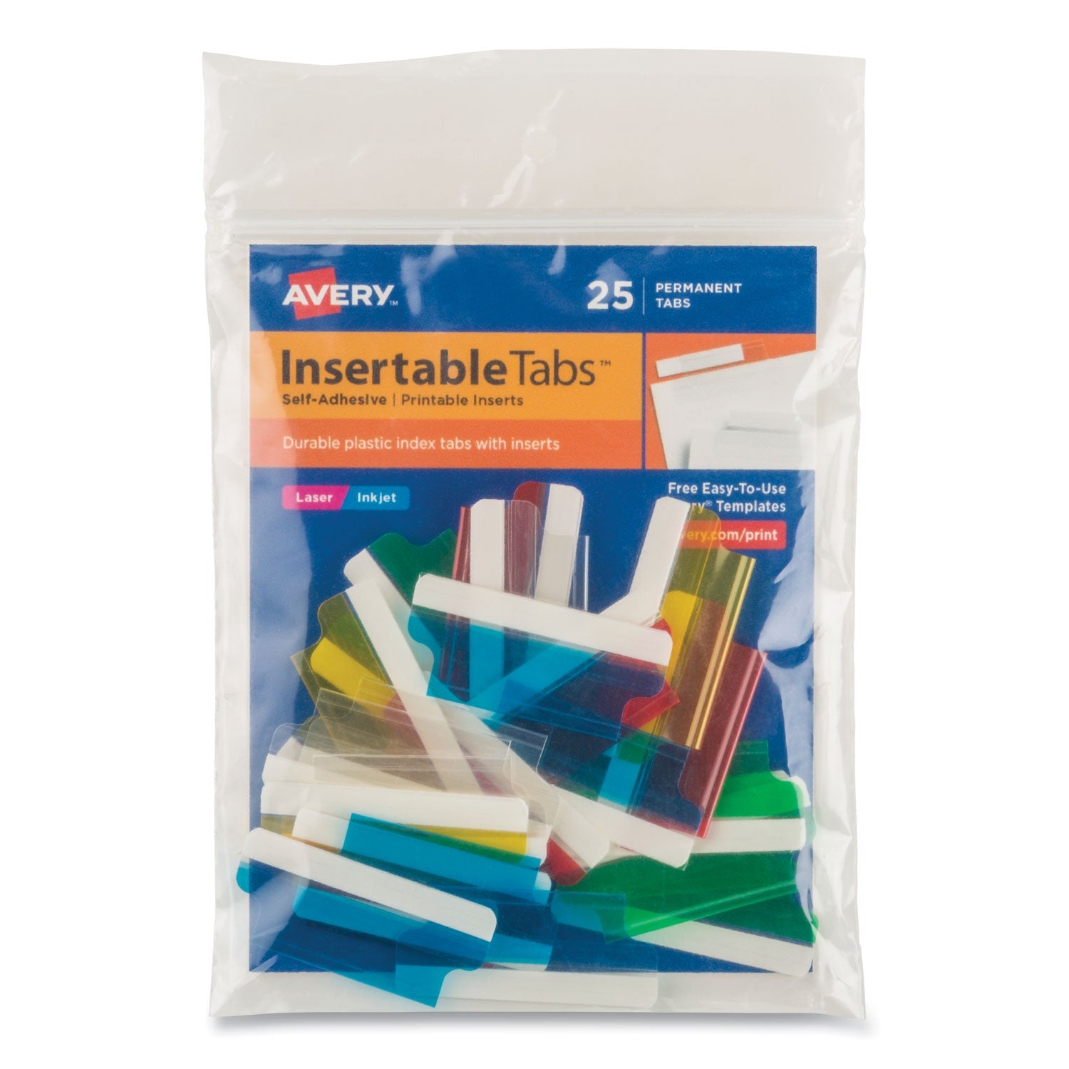 Insertable Index Tabs | Assorted Colors | 25/Pack
