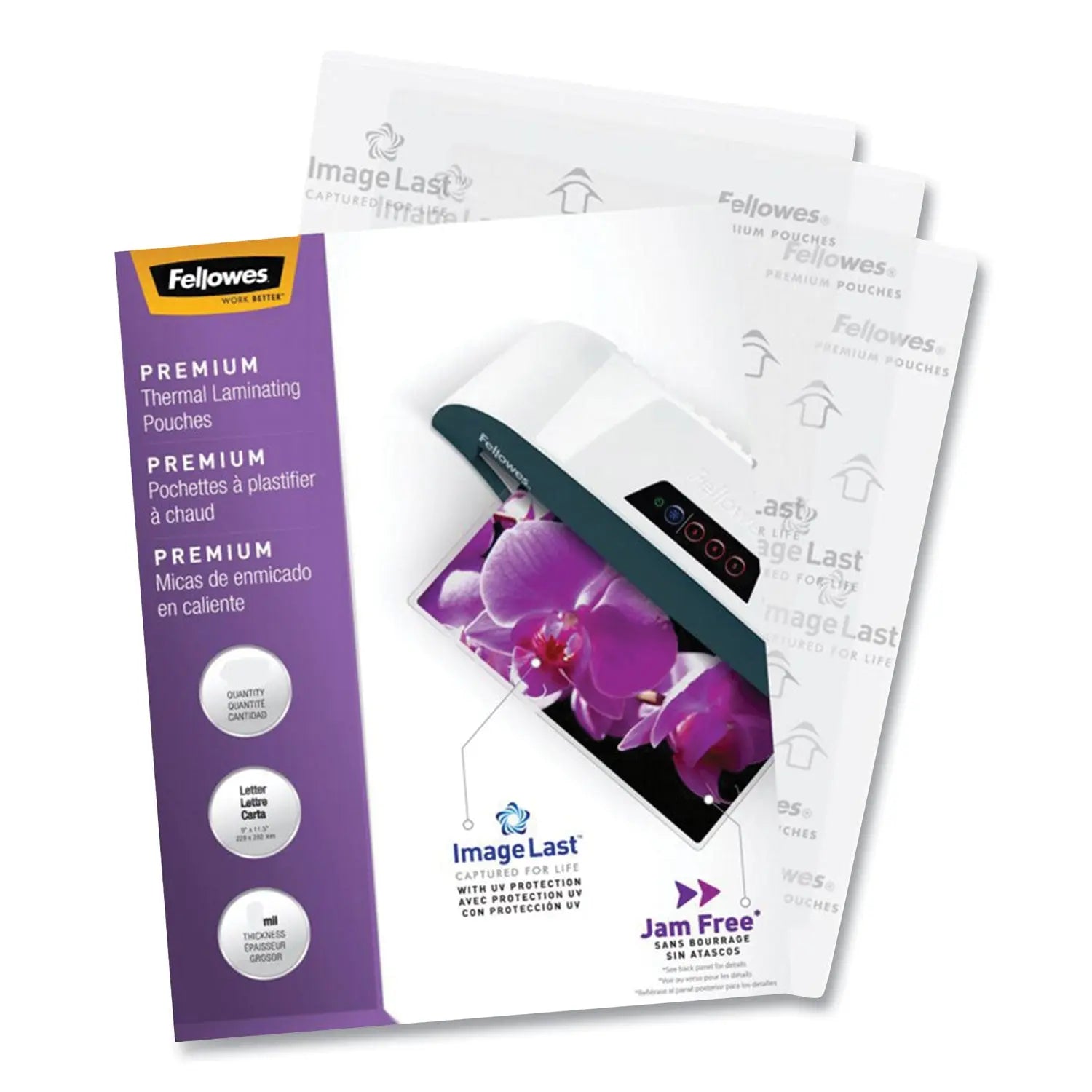 Fellowes® Imagelast Laminating Pouches With Uv Protection, 5 Mil, 9" X 11.5", Gloss Clear, 60/pack