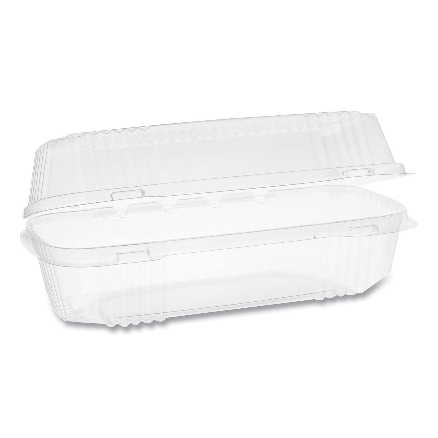 Pactiv Evergreen ClearView SmartLock Hinged Lid Container, Hoagie Container, 27 oz, 9.25 x 4.5 x 3, Clear, Plastic, 250/Carton