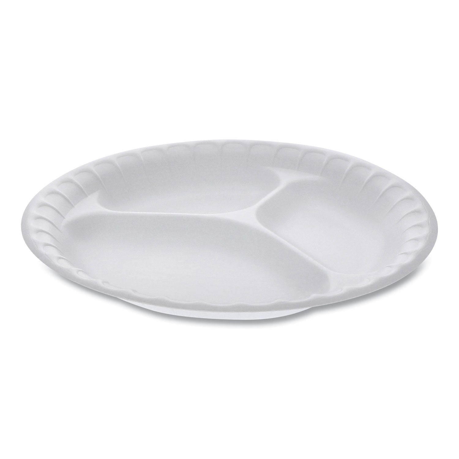 Pactiv Placesetter Foam 3-Compartment Plate | 9"