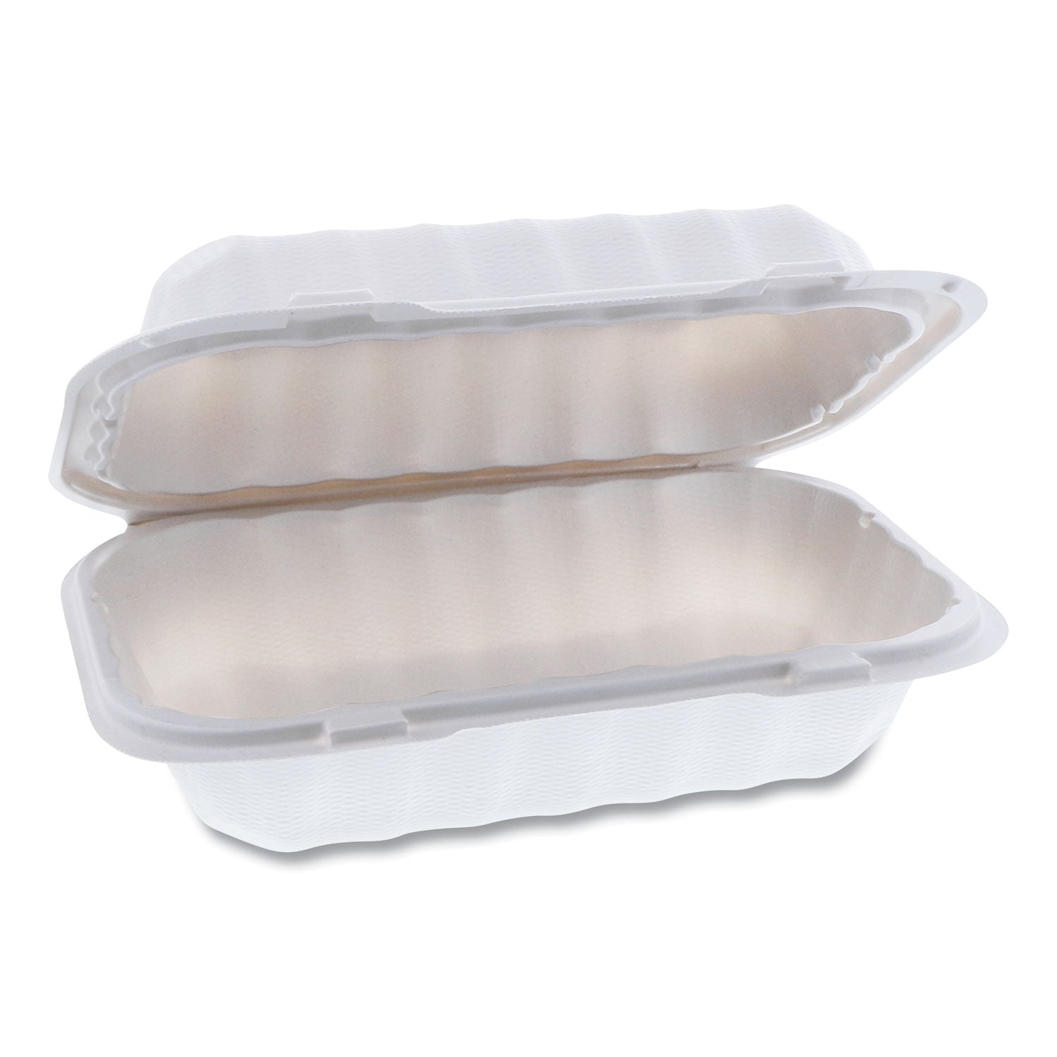 Microwavable MFPP Hinged Lid Container| White