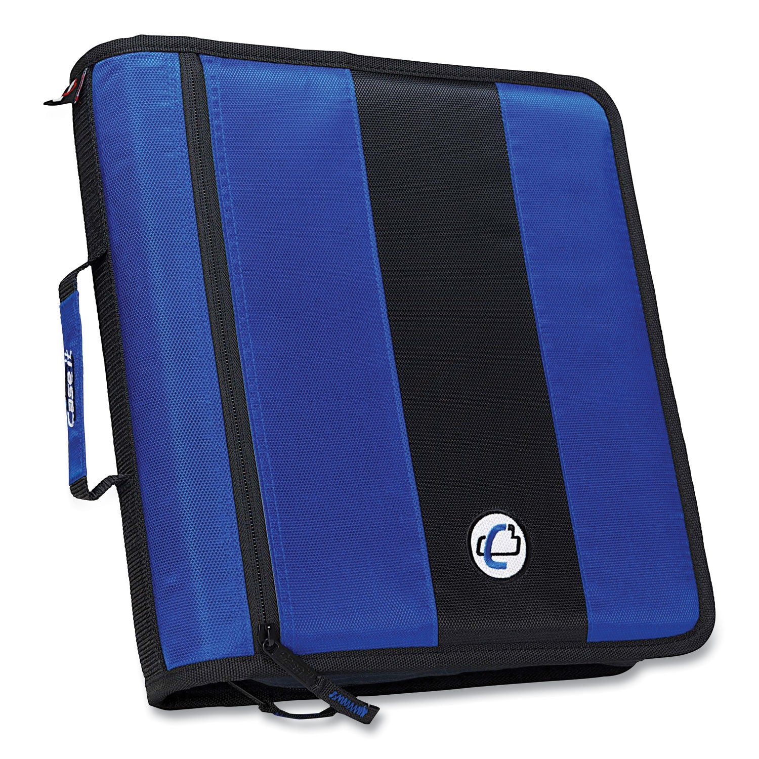 Case it™ King Size Mighty Zip Tab Binder, 3 Rings, 4" Capacity, 11 X 8.5, Black