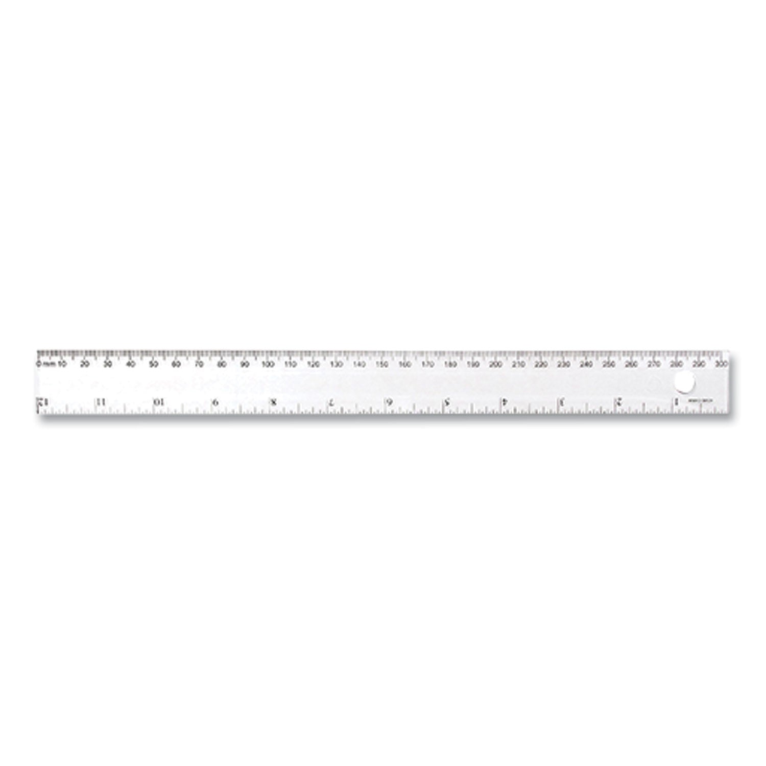 Westcott® Transparent Shatter-Resistant Plastic Ruler, Standard/metric, 12" Long, Clear