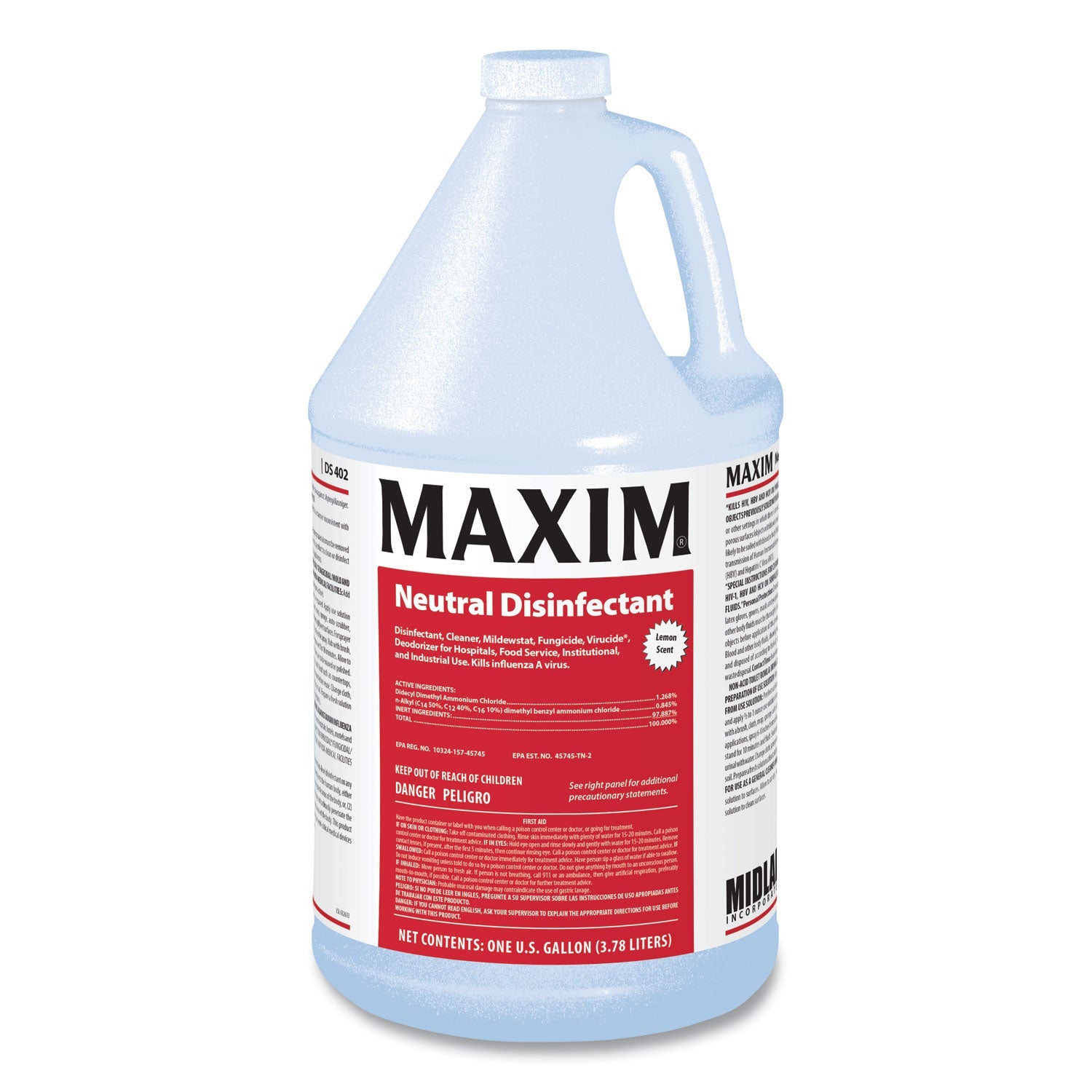 Maxim Neutral Disinfectant | Lemon Scent 1 Gal